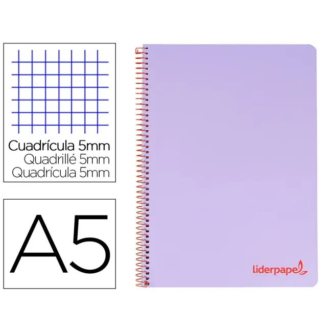 CUADERNO ESPIRAL LIDERPAPEL A5 MICRO WONDER TAPA PLASTICO 120H 90G ...