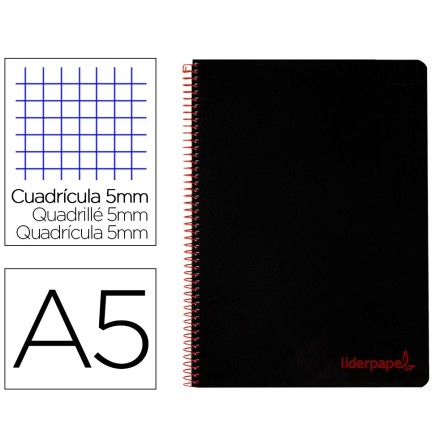 CUADERNO ESPIRAL LIDERPAPEL A5 MICRO WONDER TAPA PLASTICO 120H 90G ...