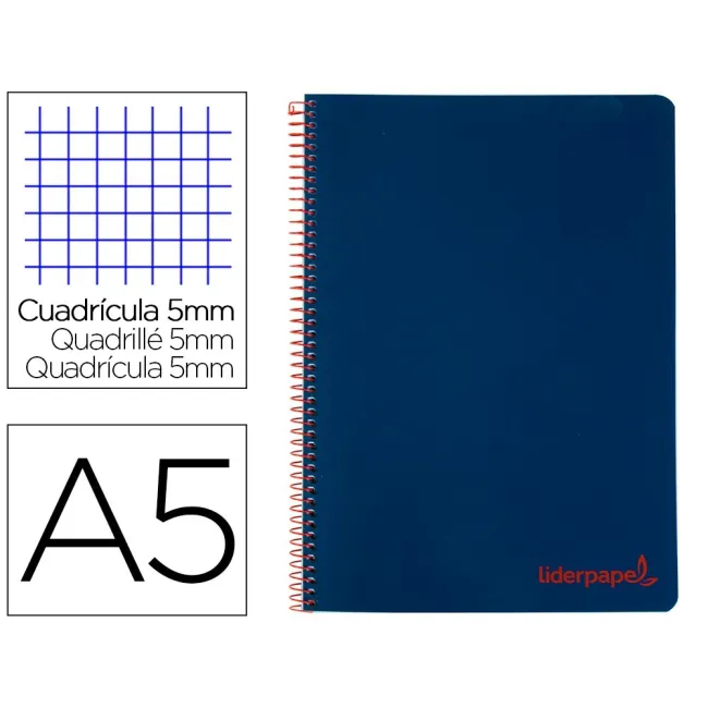 CUADERNO ESPIRAL LIDERPAPEL A5 MICRO WONDER TAPA PLASTICO 120H 90G ...