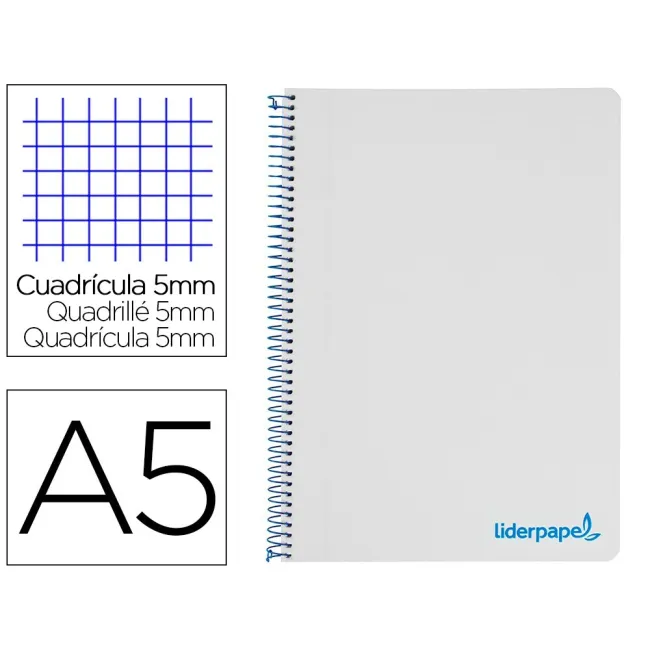 CUADERNO ESPIRAL LIDERPAPEL A5 MICRO WONDER TAPA PLASTICO 120H 90G ...