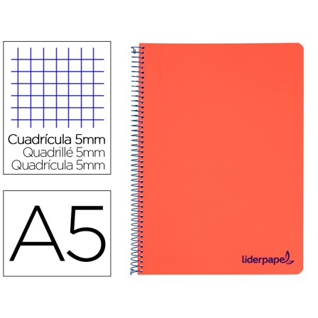 CUADERNO ESPIRAL LIDERPAPEL A5 MICRO WONDER TAPA PLASTICO 120H 90G ...