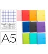 CUADERNO ESPIRAL LIDERPAPEL A5 CRAFTY TAPA FORRADA 80H 90 GR CUADRO...