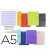 CUADERNO ESPIRAL LIDERPAPEL A5 CRAFTY TAPA FORRADA 80H 90 GR MILIME...