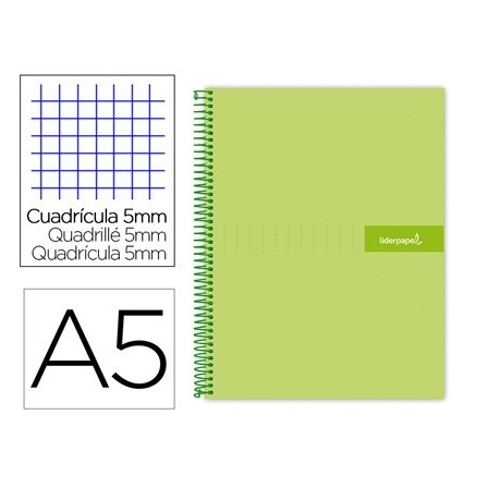 CUADERNO ESPIRAL LIDERPAPEL A5 MICRO CRAFTY TAPA FORRADA 120H 90 GR...