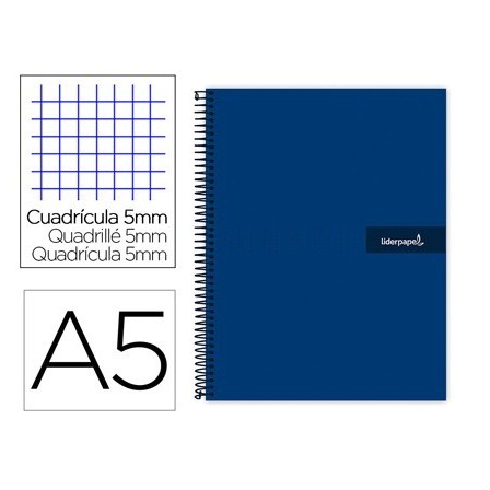 CUADERNO ESPIRAL LIDERPAPEL A5 MICRO CRAFTY TAPA FORRADA 120H 90 GR...