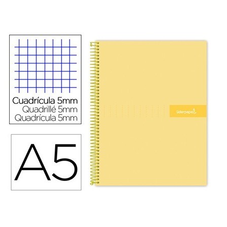 CUADERNO ESPIRAL LIDERPAPEL A5 MICRO CRAFTY TAPA FORRADA 120H 90 GR...
