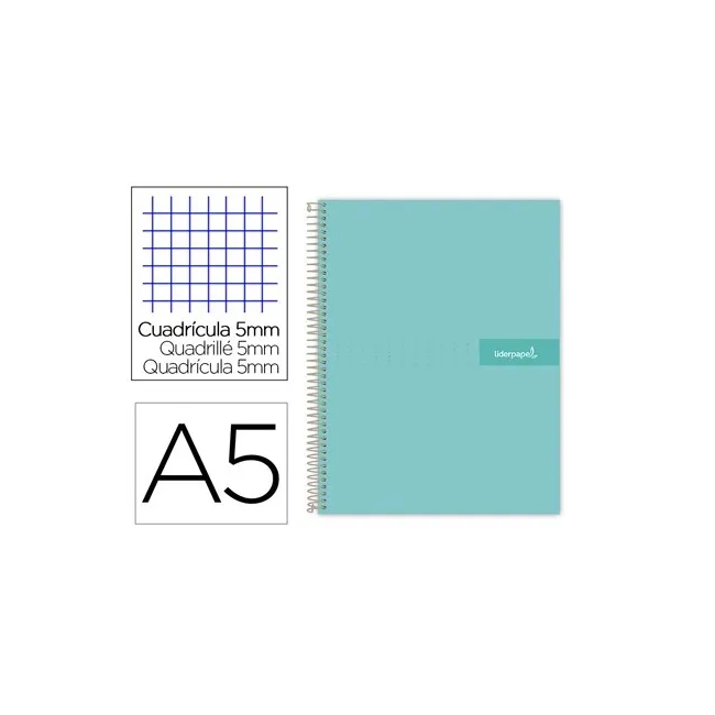 CUADERNO ESPIRAL LIDERPAPEL A5 MICRO CRAFTY TAPA FORRADA 120H 90 GR...