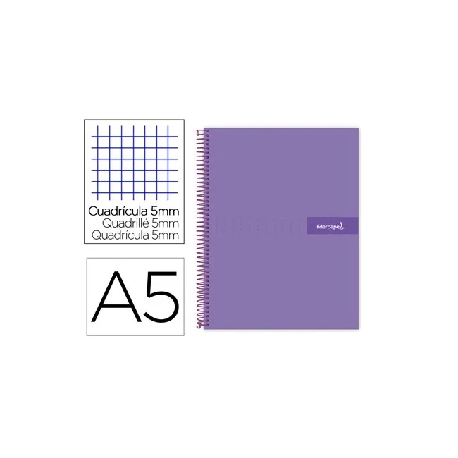 CUADERNO ESPIRAL LIDERPAPEL A5 MICRO CRAFTY TAPA FORRADA 120H 90 GR...