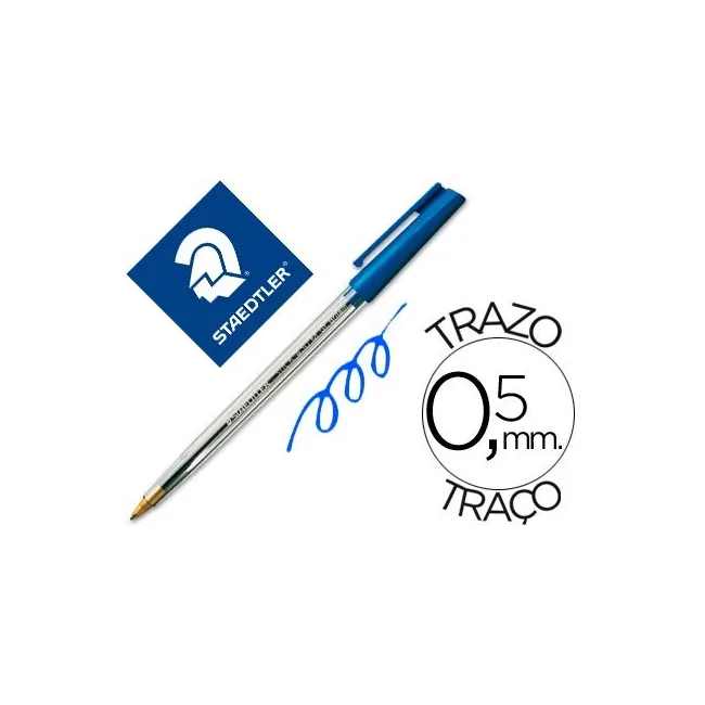 BOLIGRAFO STAEDTLER STICK AZUL CON CAPUCHON