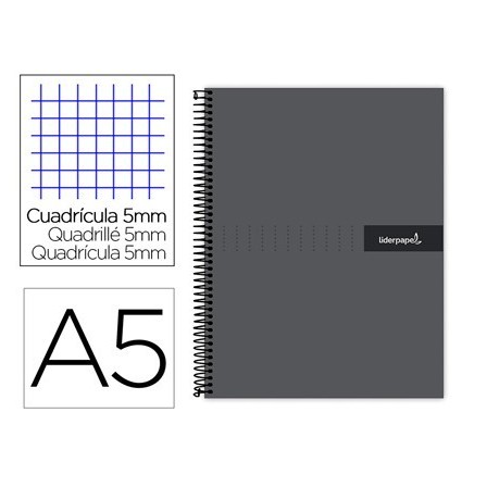 CUADERNO ESPIRAL LIDERPAPEL A5 MICRO CRAFTY TAPA FORRADA 120H 90 GR...