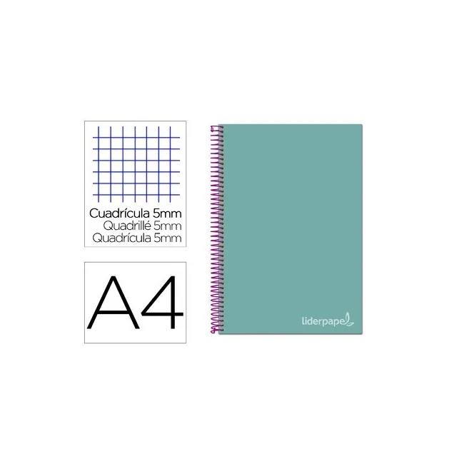 CUADERNO ESPIRAL LIDERPAPEL A4 MICRO JOLLY TAPA FORRADA 140H 75 GR ...