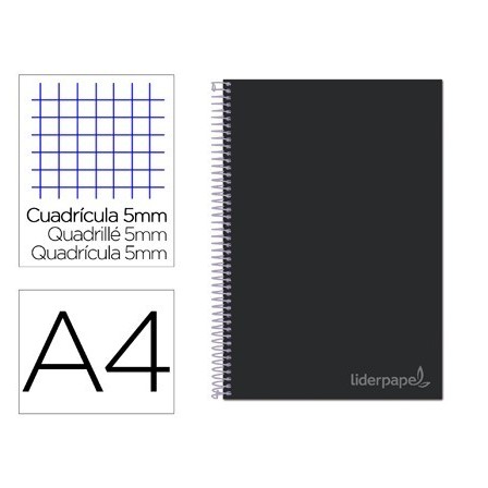 CUADERNO ESPIRAL LIDERPAPEL A4 MICRO JOLLY TAPA FORRADA 140H 75 GR ...