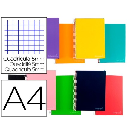 CUADERNO ESPIRAL LIDERPAPEL A4 MICRO JOLLY TAPA FORRADA 140H 75 GR ...