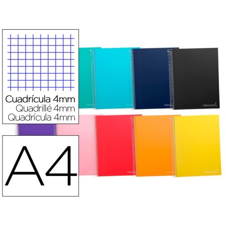 CUADERNO ESPIRAL LIDERPAPEL A4 MICRO JOLLY TAPA FORRADA 140H 75 GR ...