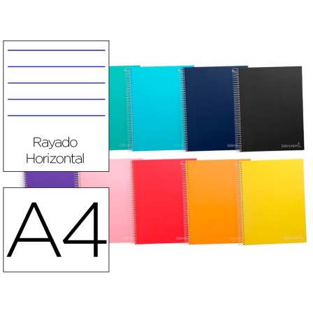 CUADERNO ESPIRAL LIDERPAPEL A4 MICRO JOLLY TAPA FORRADA 140H 75 GR ...