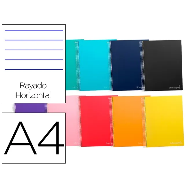 CUADERNO ESPIRAL LIDERPAPEL A4 MICRO JOLLY TAPA FORRADA 140H 75 GR ...