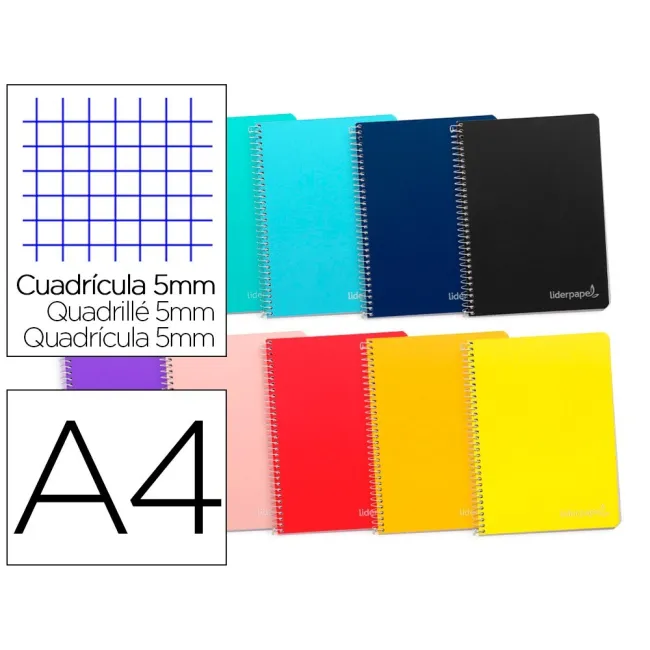 CUADERNO ESPIRAL LIDERPAPEL A4 MICRO WITTY TAPA DURA 140H 75GR CUAD...