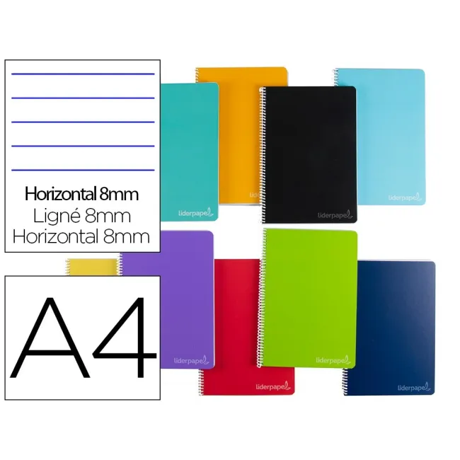 CUADERNO ESPIRAL LIDERPAPEL A4 MICRO WITTY TAPA DURA 140H 75GR HORI...