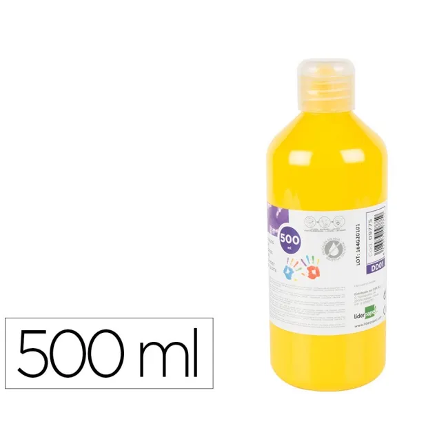 PINTURA DEDOS LIDERPAPEL BOTELLA DE 500 ML AMARILLO