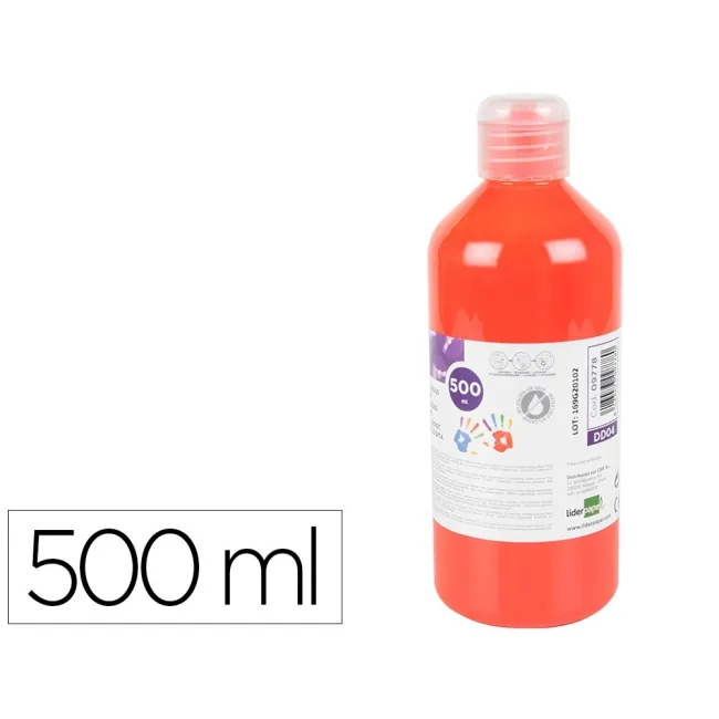 PINTURA DEDOS LIDERPAPEL BOTELLA DE 500 ML ROJO