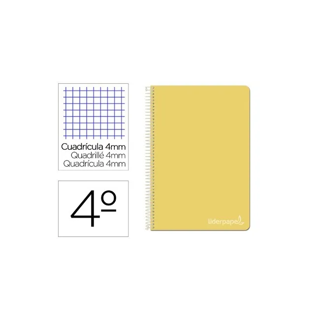 CUADERNO ESPIRAL LIDERPAPEL CUARTO WITTY TAPA DURA 80H 75GR CUADRO ...