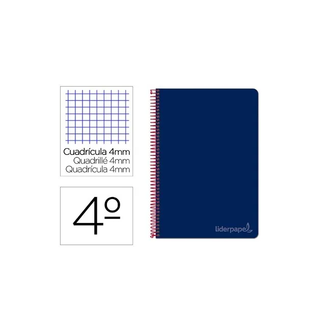 CUADERNO ESPIRAL LIDERPAPEL CUARTO WITTY TAPA DURA 80H 75GR CUADRO ...