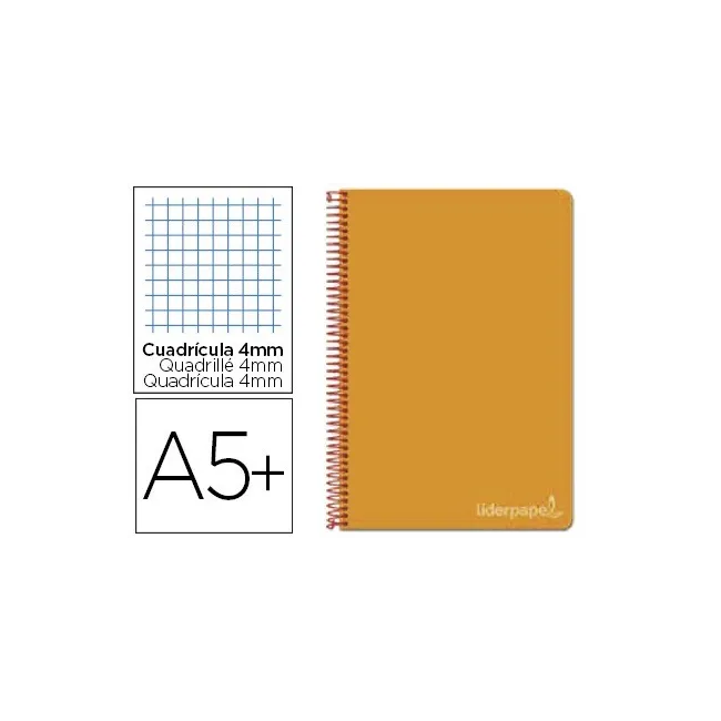 CUADERNO ESPIRAL LIDERPAPEL CUARTO WITTY TAPA DURA 80H 75GR CUADRO ...
