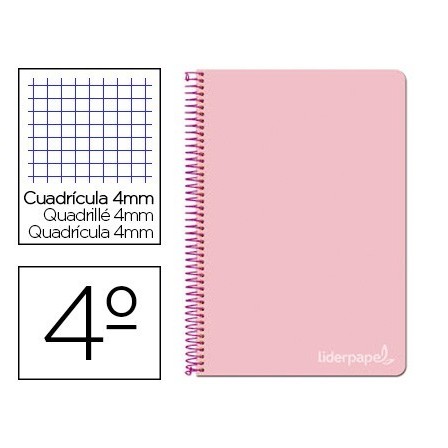 CUADERNO ESPIRAL LIDERPAPEL CUARTO WITTY TAPA DURA 80H 75GR CUADRO ...
