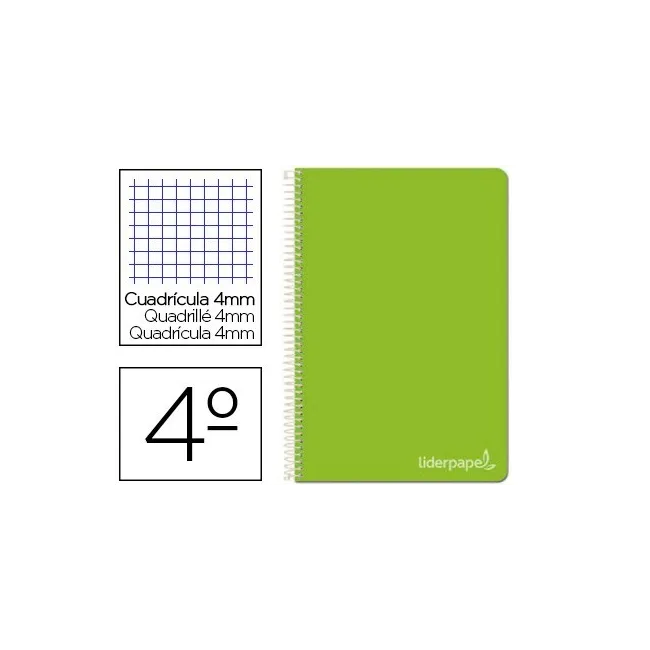 CUADERNO ESPIRAL LIDERPAPEL CUARTO WITTY TAPA DURA 80H 75GR CUADRO ...