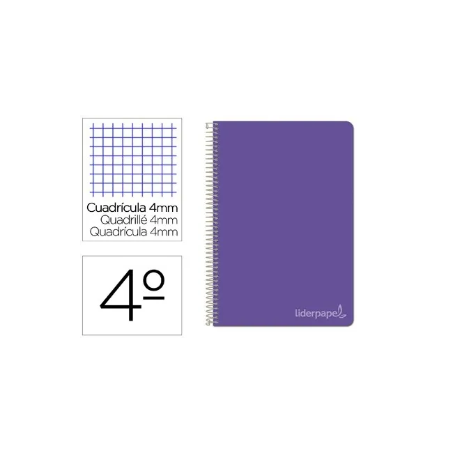 CUADERNO ESPIRAL LIDERPAPEL CUARTO WITTY TAPA DURA 80H 75GR CUADRO ...