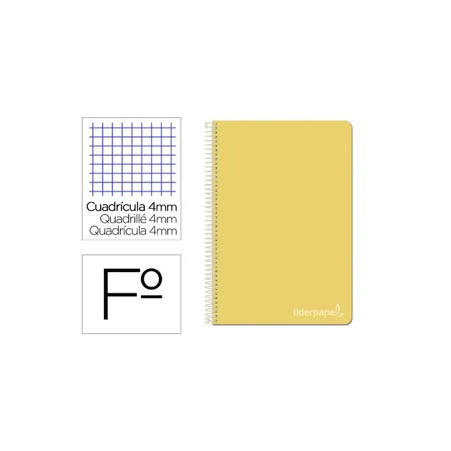 CUADERNO ESPIRAL LIDERPAPEL FOLIO WITTY TAPA DURA 80H 75GR CUADRO 4...