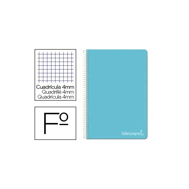 CUADERNO ESPIRAL LIDERPAPEL FOLIO WITTY TAPA DURA 80H 75GR CUADRO 4...