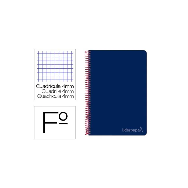 CUADERNO ESPIRAL LIDERPAPEL FOLIO WITTY TAPA DURA 80H 75GR CUADRO 4...
