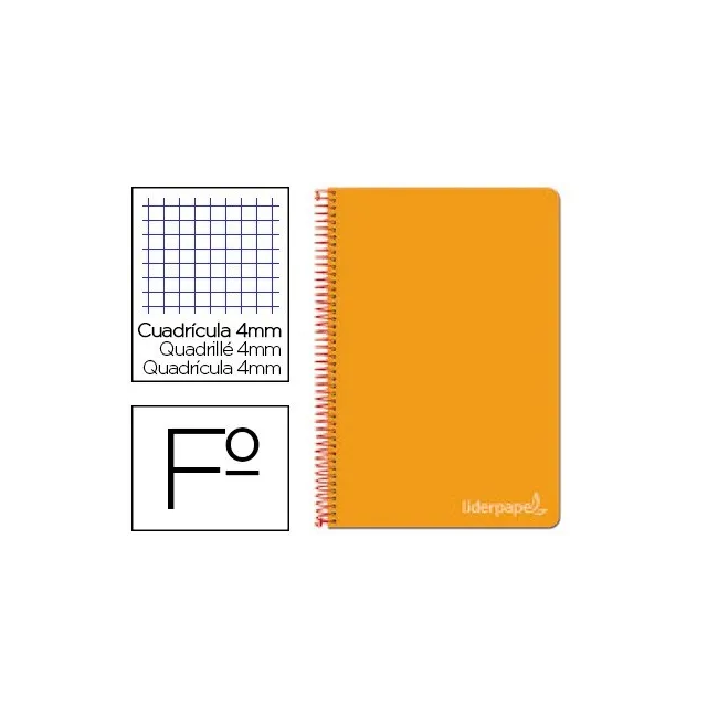 CUADERNO ESPIRAL LIDERPAPEL FOLIO WITTY TAPA DURA 80H 75GR CUADRO 4...