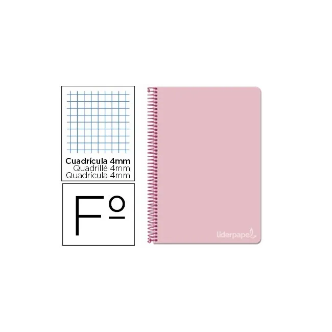 CUADERNO ESPIRAL LIDERPAPEL FOLIO WITTY TAPA DURA 80H 75GR CUADRO 4...