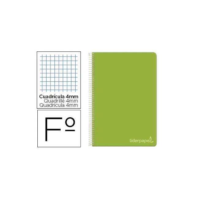 CUADERNO ESPIRAL LIDERPAPEL FOLIO WITTY TAPA DURA 80H 75GR CUADRO 4...