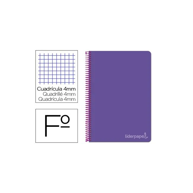 CUADERNO ESPIRAL LIDERPAPEL FOLIO WITTY TAPA DURA 80H 75GR CUADRO 4...