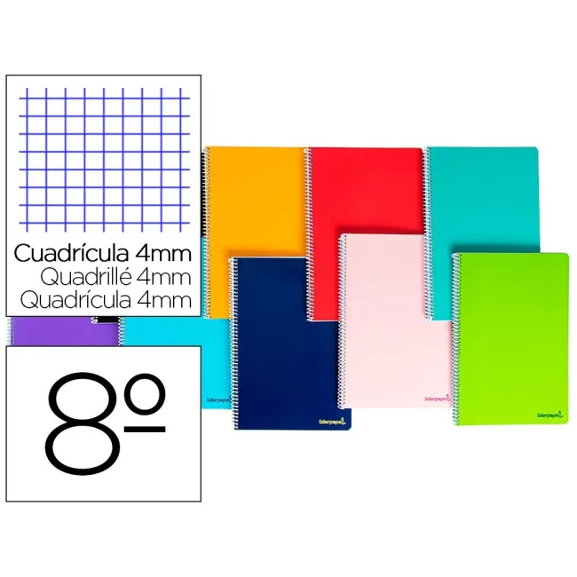 CUADERNO ESPIRAL LIDERPAPEL BOLSILLO OCTAVO SMART TAPA BLANDA 80H 6...