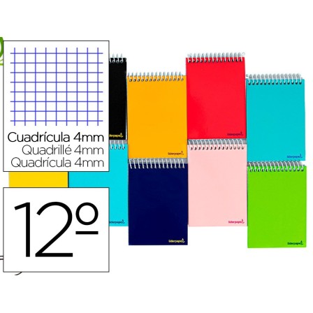 CUADERNO ESPIRAL LIDERPAPEL BOLSILLO DOCEAVO APAISADO SMART TAPA BL...