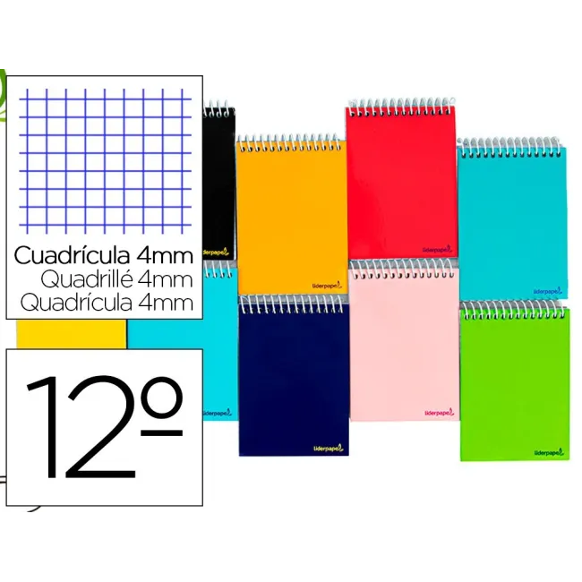 CUADERNO ESPIRAL LIDERPAPEL BOLSILLO DOCEAVO APAISADO SMART TAPA BL...