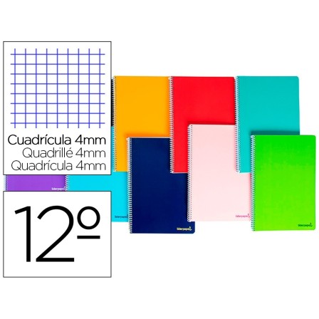 CUADERNO ESPIRAL LIDERPAPEL BOLSILLO DOCEAVO SMART TAPA BLANDA 80H ...