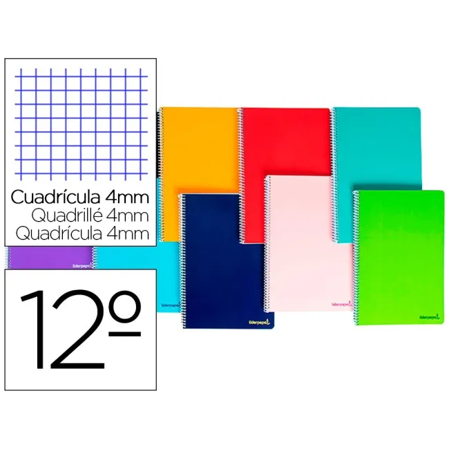 CUADERNO ESPIRAL LIDERPAPEL BOLSILLO DOCEAVO SMART TAPA BLANDA 80H ...