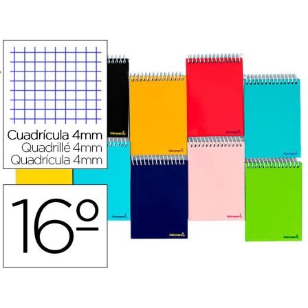 CUADERNO ESPIRAL LIDERPAPEL BOLSILLO DIECISEAVO APAISADO SMART TAPA...
