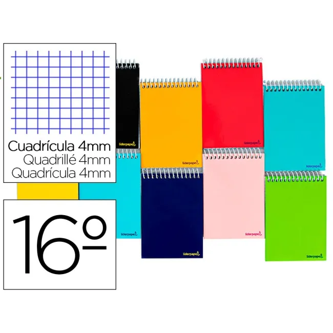 CUADERNO ESPIRAL LIDERPAPEL BOLSILLO DIECISEAVO APAISADO SMART TAPA...