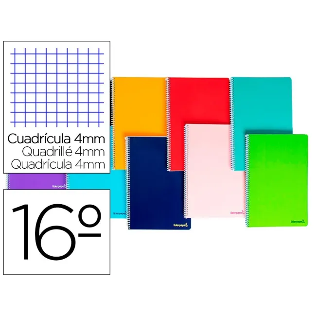 CUADERNO ESPIRAL LIDERPAPEL BOLSILLO DIECISEAVO SMART TAPA BLANDA 8...