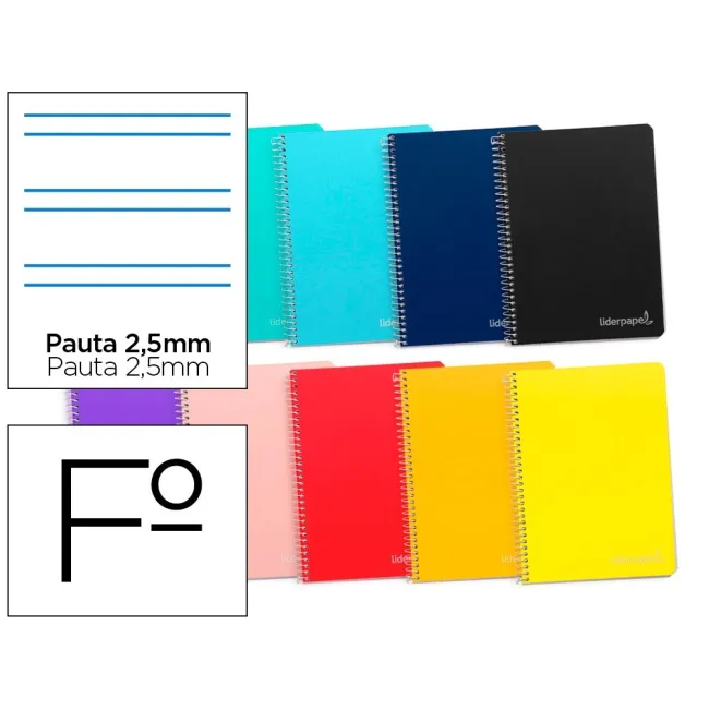 CUADERNO ESPIRAL LIDERPAPEL FOLIO WITTY TAPA DURA 80H 75GR PAUTA 2,...
