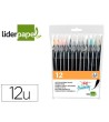 ROTULADOR LIDERPAPEL PUNTA PINCEL EXTRA SUAVE ESTUCHE 12 UNIDADES C...