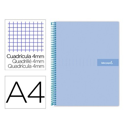 CUADERNO ESPIRAL LIDERPAPEL A4 CRAFTY TAPA FORRADA 80H 90 GR CUADRO...