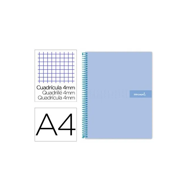 CUADERNO ESPIRAL LIDERPAPEL A4 CRAFTY TAPA FORRADA 80H 90 GR CUADRO...