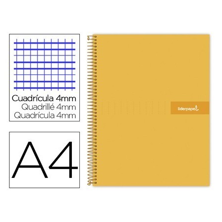 CUADERNO ESPIRAL LIDERPAPEL A4 CRAFTY TAPA FORRADA 80H 90 GR CUADRO...